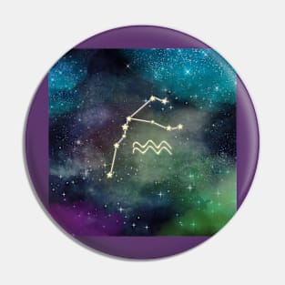 Aquarius Constellation Starry Night Sky Pin