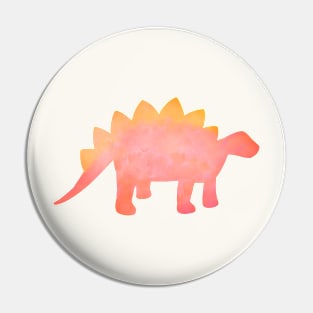 watercolor stegosaurus dinosaur - red, orange, yellow Pin