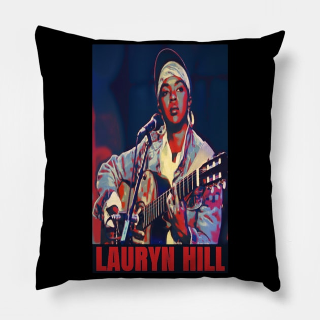 Retro lauryn hill pos Pillow by SIRAJAGUGUK