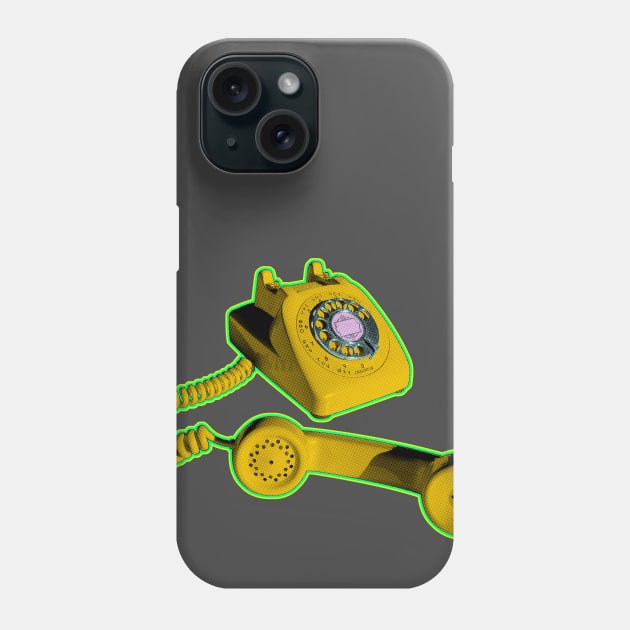 Classic Rotary Phone in Yellow Phone Case by callingtomorrow