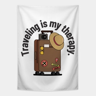 traveling is my therapy Tapestry