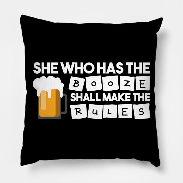 Bartender Has The Booze Pillow by TheBestHumorApparel