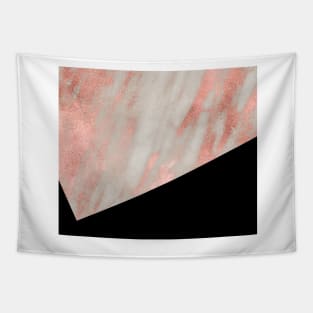 Rose gold marble - classic black Tapestry