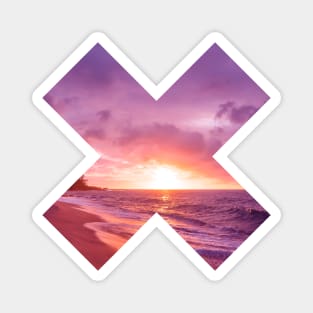 Retro Beach Sunset Magnet