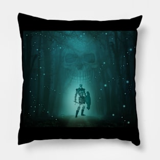 Skeleton Warrior Grim Reaper Death Forest Pillow