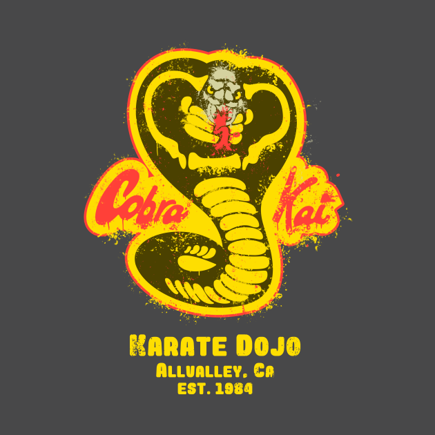 Cobra Kai vintage paint logo Cobra Kai TShirt TeePublic