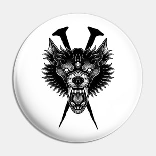 Demonic wolf Pin