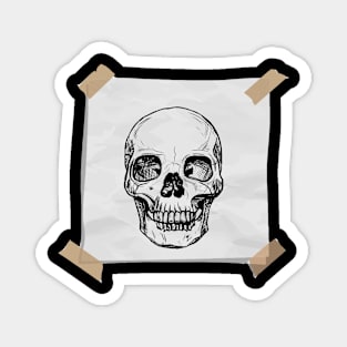 Skull on paper design Magnet