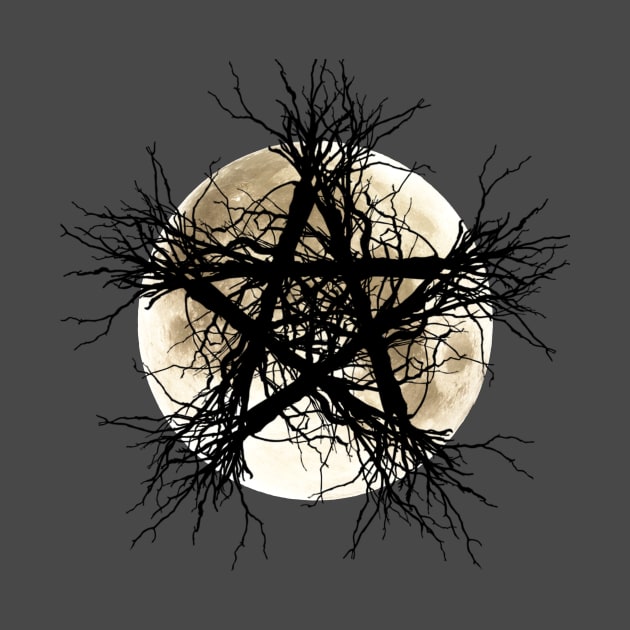 Pentagram and Moon by ElectricMint