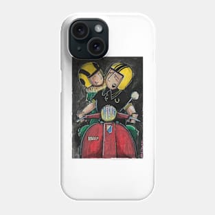 Retro Scooter, Classic Scooter, Scooterist, Scootering, Scooter Rider, Mod Art Phone Case