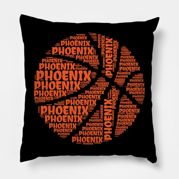 Phoenix Typography Design Basketball Pillow by jodotodesign