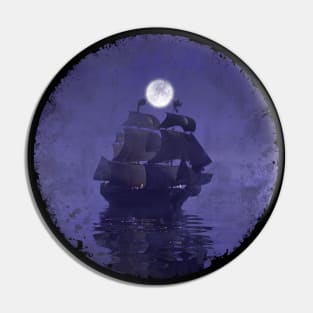 Frigate at night Pin