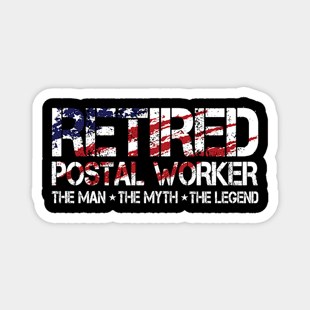 Retired Postal Worker The Man The Myth The Legend Magnet by Anassein.os