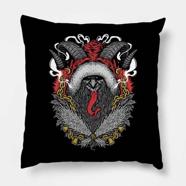 Merry Krampus Pillow by Deniart