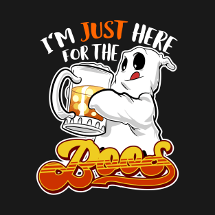 Funny Halloween Ghost Drinking Beer T-Shirt