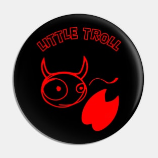 Red Little Troll stamps and is flicking its tail Pin