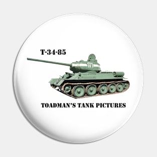 T-34-85 Medium Tank w/Toadman logo blk_txt Pin