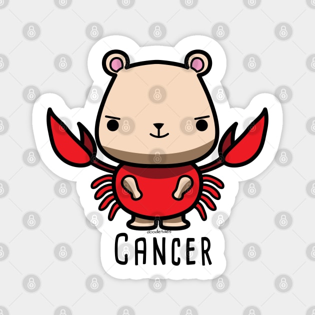 Cancer zodiac teddy bear Magnet by doodletales