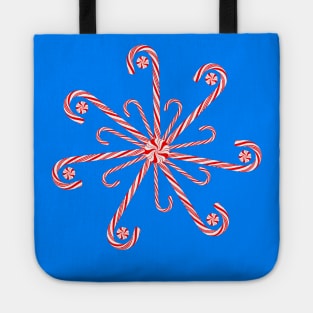 Peppermint Candy Cane Snowflake Tote