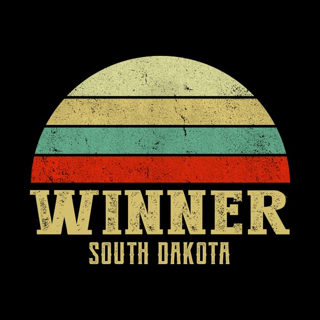 WINNER SOUTH DAKOTA Vintage Retro Sunset by LIPTIN