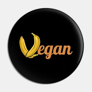 Bananas Forming Letter V Of Vegan Pin