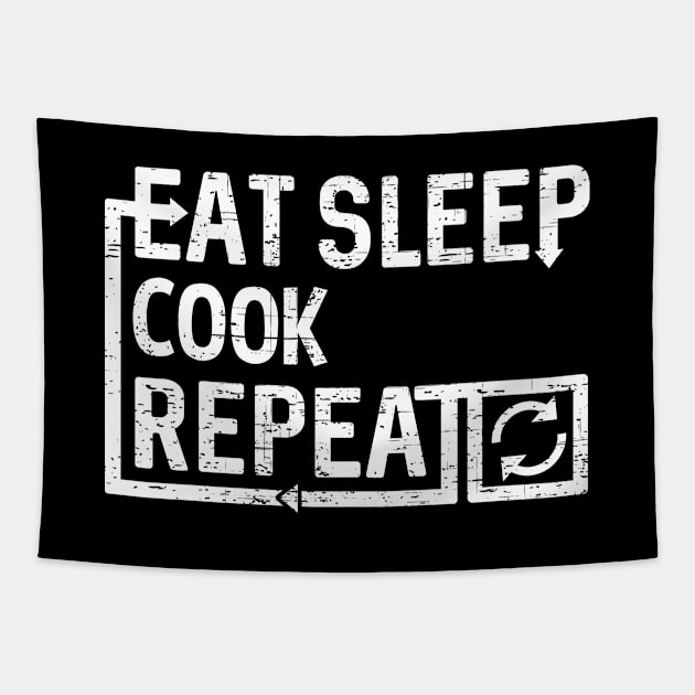 Eat Sleep Cook Tapestry by Flippin' Sweet Gear