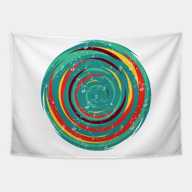 colorful abstract circle geometric illustration Tapestry by meisuseno