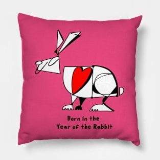 Born in the Year of the Rabbit Pillow