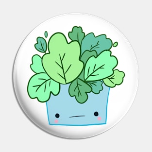 Cute blue plant cartoon Pin