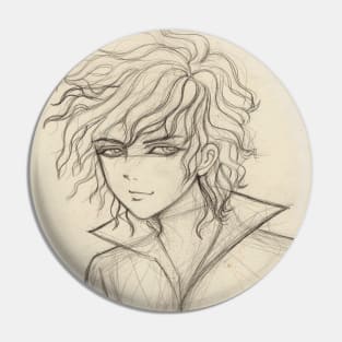 Sketch of a curly hair boy Pin