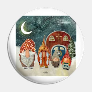 Gnome Family of 4 Christmas Pin