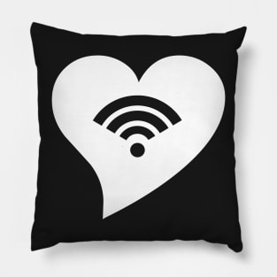 White WiFi Heart Pillow