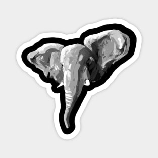 Black and White Elephant Magnet