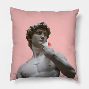 Minimalist Aesthetic - Statue of David in Pink Pillow