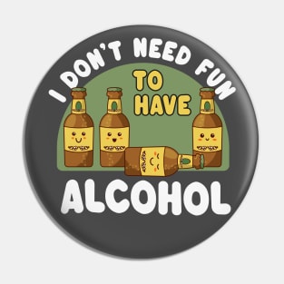 Cute Kawaii Beer Bottles - Funny Alcohol Saying Pin