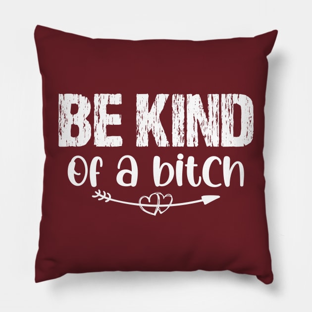 Be Kind Of A Bitch Funny Men Women Sarcastic Quote. Pillow by printalpha-art