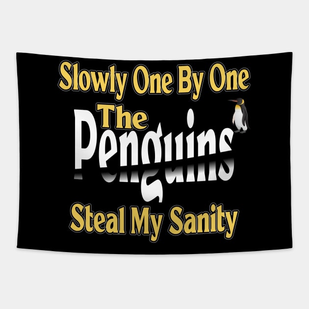 Slowly One By One The Penguins Steal My Sanity Tapestry by Officail STORE