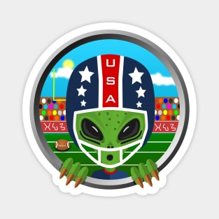 Alien football player Magnet