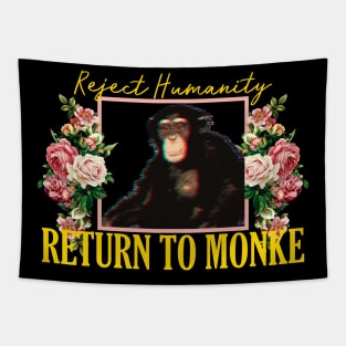 RETURN TO MONKE Vintage Floral Tapestry