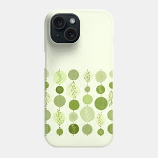 abstract circles pattern light green Phone Case