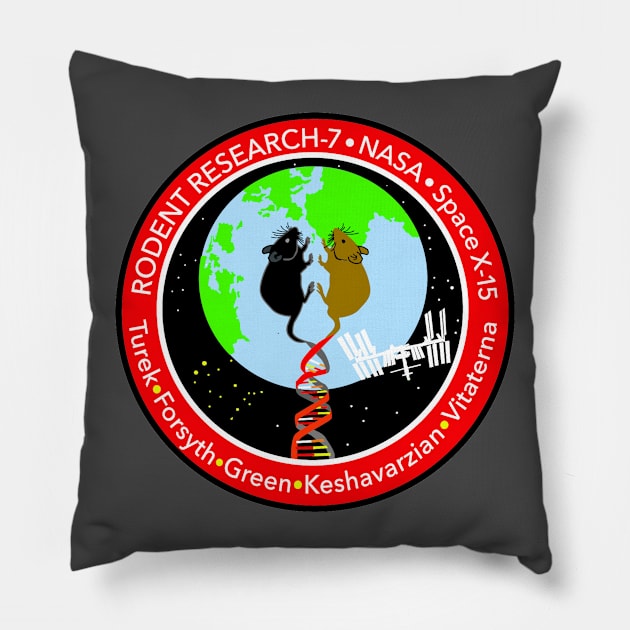 Rodent Research-7 Mission Logo Pillow by Spacestuffplus