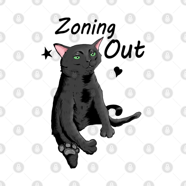 Black Cat Zoning Out by Eccentric-ink