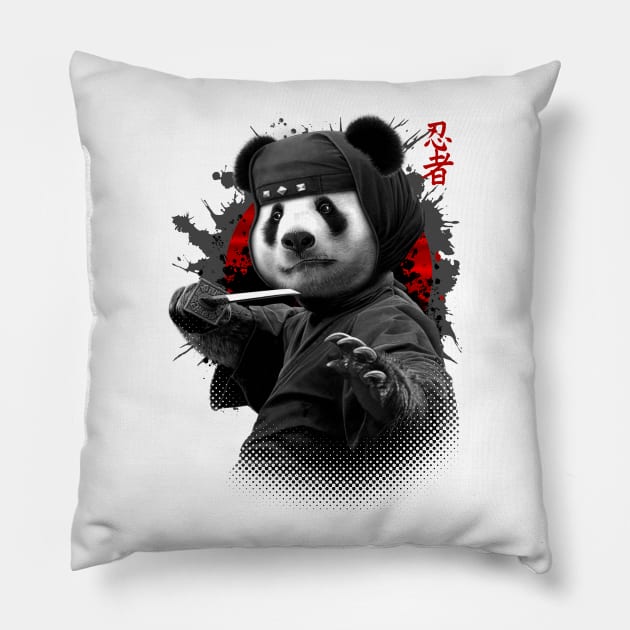 NINJAPANDA Pillow by ADAMLAWLESS