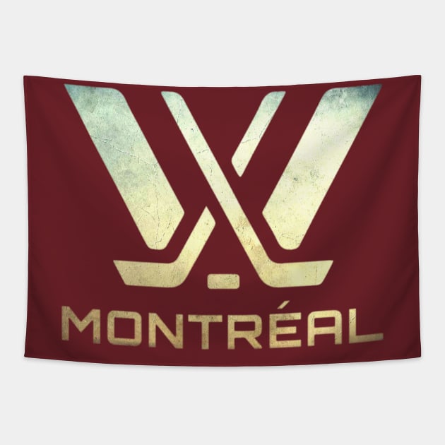 PWHL - Montreal distressed Tapestry by INLE Designs