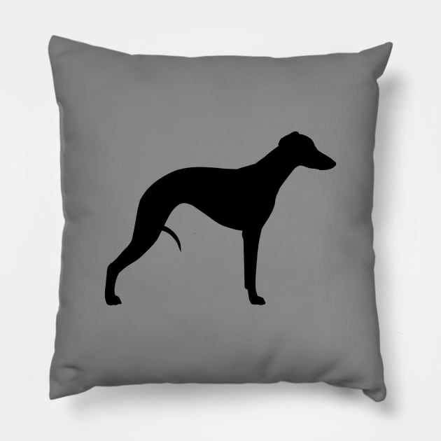 Whippet Silhouette Pillow by Coffee Squirrel