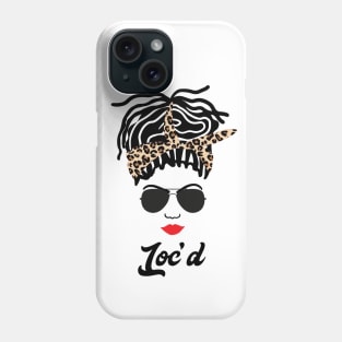 Loc'd Black Woman Leopard Print Bandana Phone Case