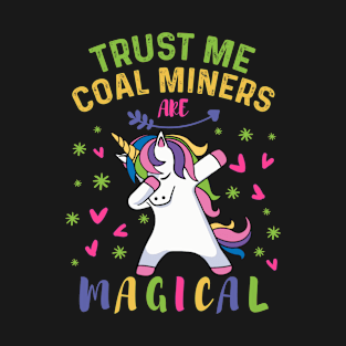 Cute Dabbing Unicorn Coal Miner Gift T-Shirt