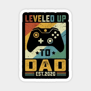 Vintage Leveled Up To Dad Est.2020 Magnet