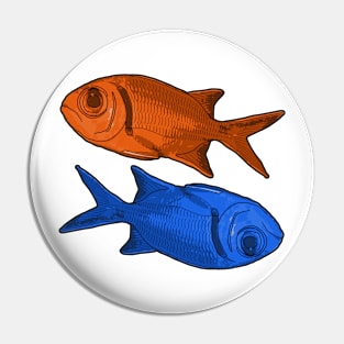 Fish Orange Blue Pin