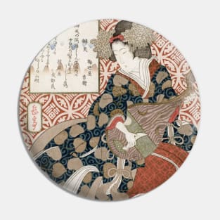 The Goddess Benten playing a Lute Pin